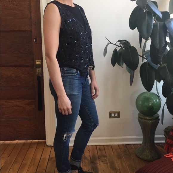 Vintage beaded sequins vest - Picture 3 of 7